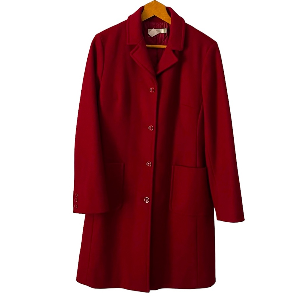 J. Crew Wool Red Pea Coat Size Medium